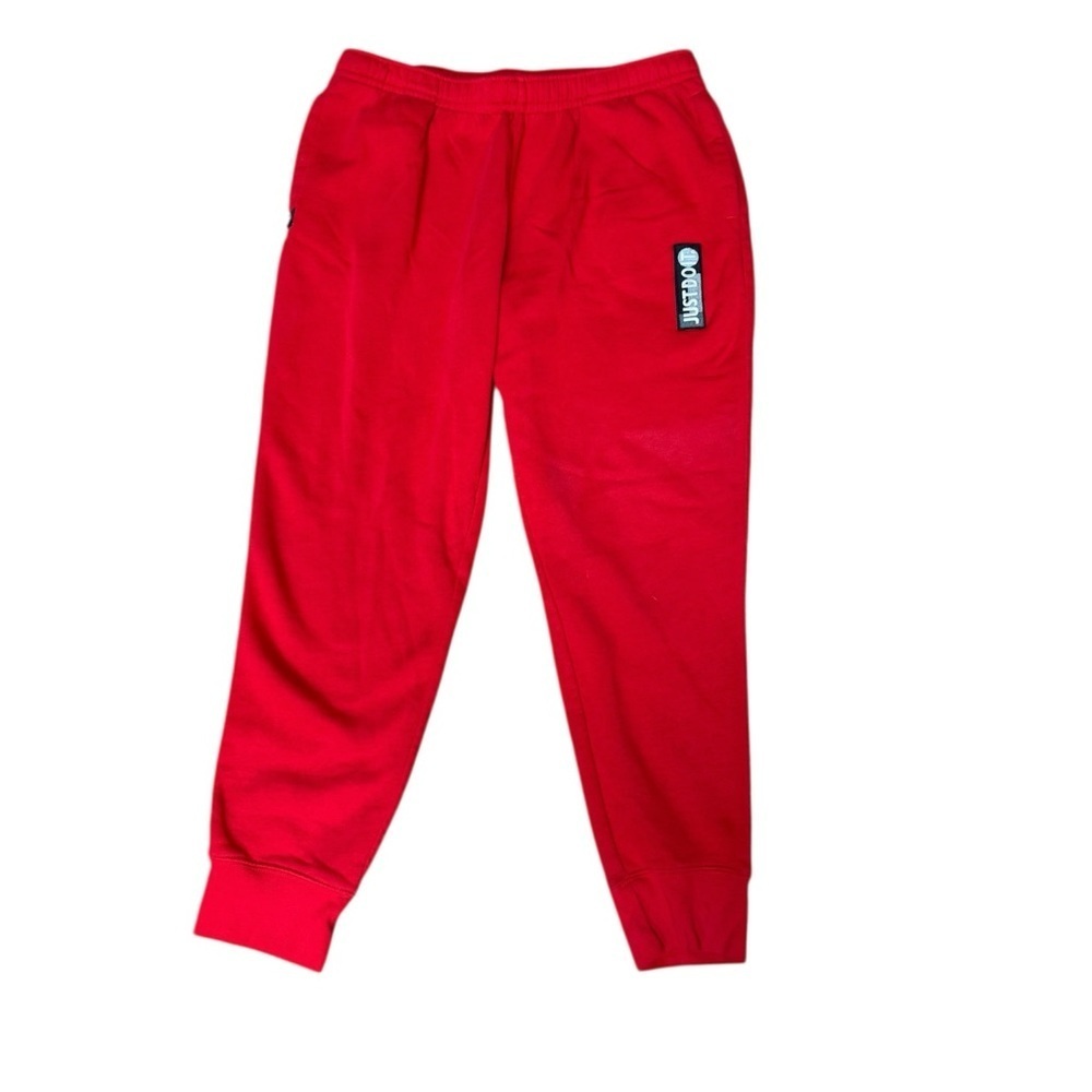 Nike Red Just Do It Fleece Joggers Y2K Extra Large